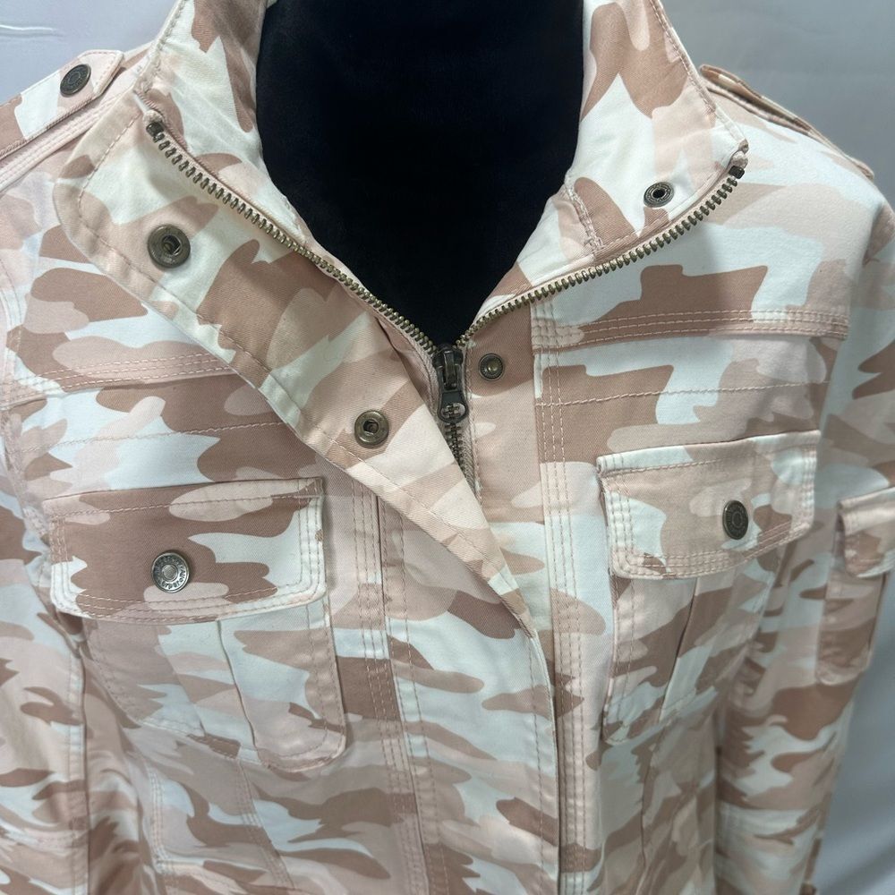 Harper Liv Pink and White Camo Utility Jacket Jacket L - Picture 3 of 10